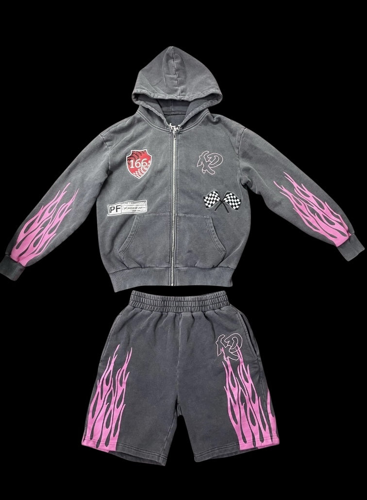 166 Racer Shorts-Set (Smoke Rose)